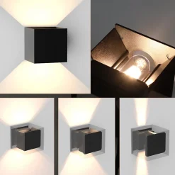 Applique Murale Extérieure Ip65 Étanche Haut Et Bas Faisceau Lumineux Réglable 3w