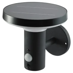 Applique murale extérieure LED intégrée solaire Cowhorn noir 650lm IP44 Goodhome