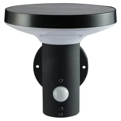 Applique murale extérieure LED intégrée solaire Cowhorn noir 650lm IP44 Goodhome