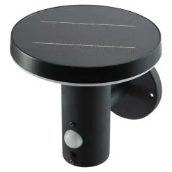 Applique murale extérieure LED intégrée solaire Cowhorn noir 650lm IP44 Goodhome