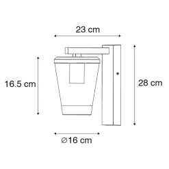 Applique murale extérieure moderne noire IP44 - Joren