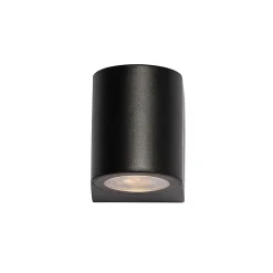 Applique murale extérieure moderne en plastique noir ovale - Baleno