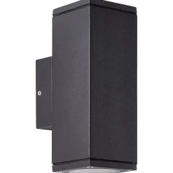 Applique murale extérieure bi-directionnelle Hally 20W GU10 IP44 l.6 x H.15,5 x P.8,8 cm gris anthracite Brilliant