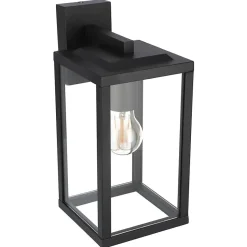 Applique murale extérieure en verre IP44 E27 noire Gaia T Black applique extérieure luminaire mural extérieur lampe murale