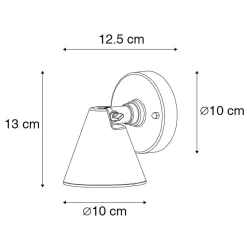 Applique murale extérieure moderne brun rouille IP44 orientable - Ciara