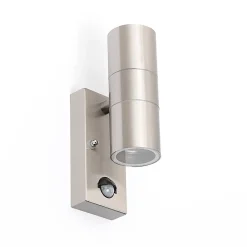 Applique murale extérieure en acier 2 lumières IP44 avec détecteur de mouvement - Duo