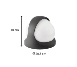 Applique murale extérieure IP65 (1200Lm) Gris - Voltman