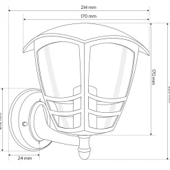 Applique murale extérieure IP44 E27 noire Imma Black UP applique extérieure luminaire mural extérieur lampe murale extérieure