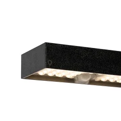 Applique murale extérieure noire avec lumière à intensité variable et capteur solaire - Kayo