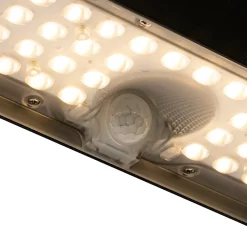 Applique murale extérieure noire avec lumière à intensité variable et capteur solaire - Kayo