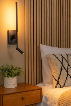 Applique murale FINAN en aluminium avec LED intégré - Noir - Lucide