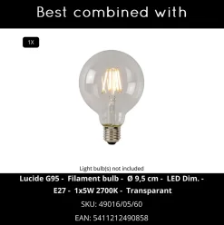 Applique murale FIX en bois avec 1xE27 - Noir - Lucide