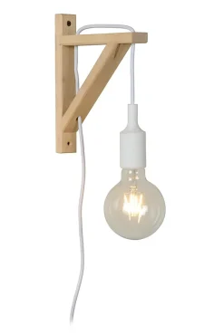 Applique murale FIX en bois avec 1xE27 - Blanc - Lucide