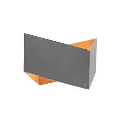 Applique murale Fold grise avec cuivre