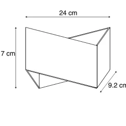 Applique murale Fold grise avec cuivre