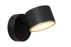 Applique murale GIAN en métal avec LED intégré - Noir - Lucide