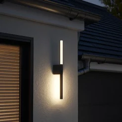 Applique murale Grego LED intégrée 800lm 12.5W IP44 GoodHome gris anthracite