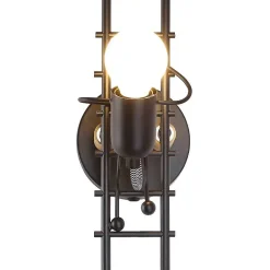 Applique murale Grimpeur avec Fourmi en métal noir et bois douille E27 idéale pour chambre denfant.