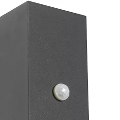 Applique murale gris foncé avec 2 lumières IP44 avec détecteur de mouvement - Baleno