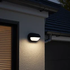 Applique murale Helmet LED intégrée 650lm 12W IP44 GoodHome noir