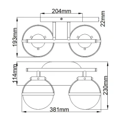 Applique murale Hollis 2 lumières