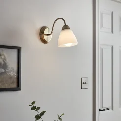 Applique murale incandescent Saucats GoodHome E27 or