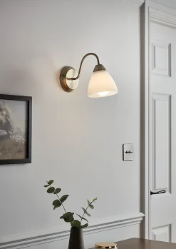 Applique murale incandescent Saucats GoodHome E27 or