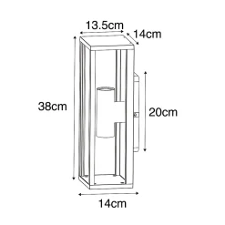 Applique murale industrielle rouille 38 cm 2 lumières IP44 - Charlois