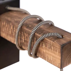 Applique murale industrielle noire avec bois - Gallow