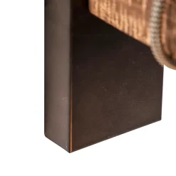 Applique murale industrielle noire avec bois - Gallow