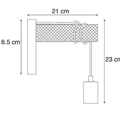 Applique murale industrielle noire avec bois - Gallow