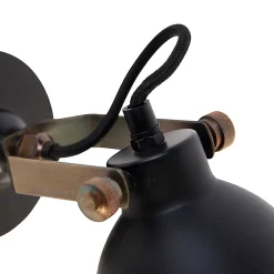 Applique murale industrielle noire avec or réglable - Liko