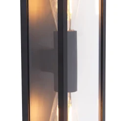 Applique murale industrielle noire 38 cm 2 lumières IP44 - Charlois