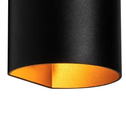 Applique murale intelligente noire avec laiton, avec Wifi G9 - Sabbio