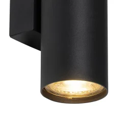 Applique murale intelligente moderne noire avec 2 GU10 Wifi - Jeana