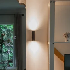 Applique murale intelligente moderne noire avec 2 GU10 Wifi - Jeana