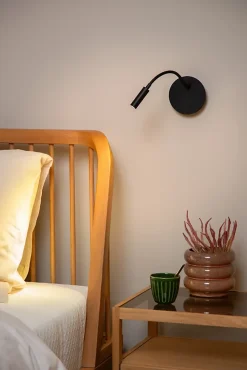 Applique murale intérieur LED articulée rechargeable Jolijn métal noir IP20 40lm 2W Ø.11 cm Lucide