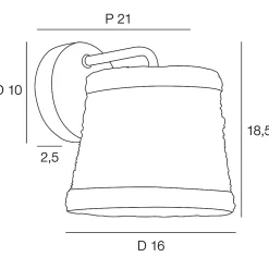 Applique murale intérieur Nude 10 cm E14 IP32 40W