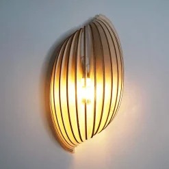 Applique murale intérieur bois E14 15W IP20 L.19 x H.40cm Atelier Loupiote Assia