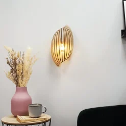 Applique murale intérieur bois E14 15W IP20 L.19 x H.40cm Atelier Loupiote Assia