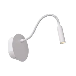 Applique murale intérieur LED articulée rechargeable Jolijn métal blanc IP20 140lm 2W Ø.11 cm Lucide