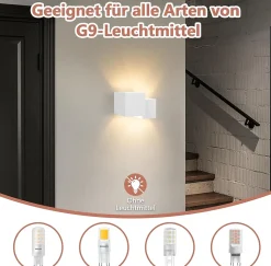 Applique Murale Intérieure Moderne en Plâtre G9 - Éclairez Votre Chambre, Couloir ou Escalier