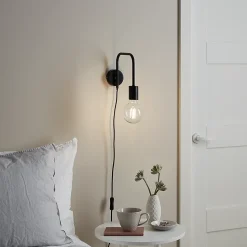 Applique murale intérieure noire en métal E27 IP20 GoodHome Ghlin