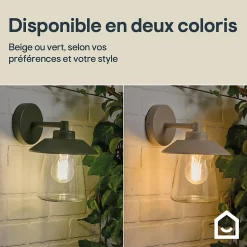 Applique murale Kebel E27 25W IP44 Goodhome vert