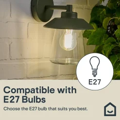 Applique murale Kebel E27 25W IP44 Goodhome vert