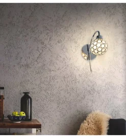 Applique murale lampe intérieur en verre chromé Compatible LED