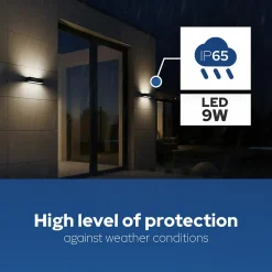 Applique murale LED ANDIZ noir 9W 4200K IP65