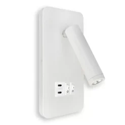 Applique murale LED avec lampe de lecture et interrupteur 10W + 3W 700 lm 4200K chargeur 2x USB Type-C blanc lampe de chevet