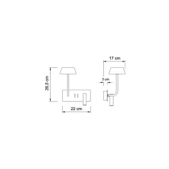 Applique murale LED avec liseuse intégrée - Fabro