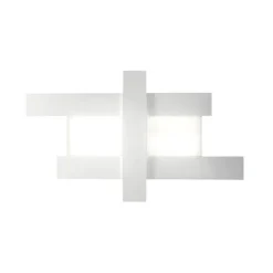 Applique murale LED blanche 50W - Structure géométrique en acier, lumière chaude 3000K, 2620lm, largeur 104 cm